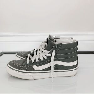 Vans Leather Canvas Sk8-Hi High Top Gray Size 7